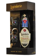 Rum Legendario Ron Anejo 7YO 0,7l 34% se 2 skleničkami + Dárkové balení