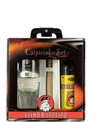 Set Cachaca Velho Barreiro Caipirinha 0,7l 39% se skleničkou + Dárkové Balení