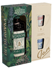 Becherovka nefiltrovaná 0,5l 38% + 2 kalíšky