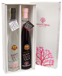Set Mandlovka 0,5l 38% a Višňová Mandlovka 0,5l 33% Hustopečská mandlárna lihovina + Dárkové balení (id:103555)