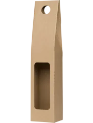 Papírová krabička na 1 lahev hnědá hladká